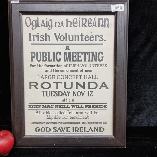 66 - An original movie prop poster used in the film 'Jimmy's Hall' (2014). Outlines a public meeting for ... 