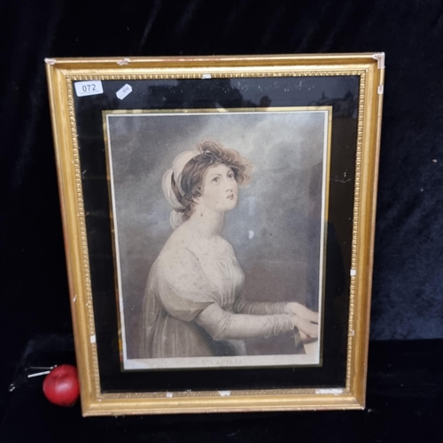 72 - A antique chromolithograph of an artwork originally painted by R. Westall R.A. featuring a portrait ... 