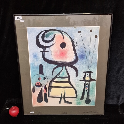 73 - A print of a painting originally by Joan Miro titled 