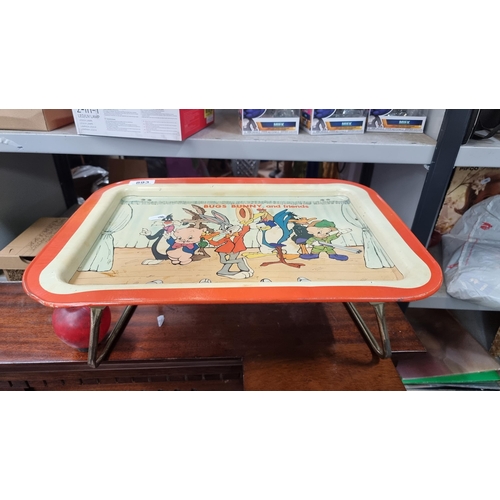 893 - A fantastic vintage Warner Bros 'Bugs Bunny and Friends' metal breakfast tray dating to 1979. With f... 