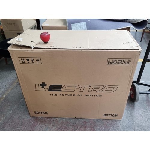 903 - Star Lot : A brand new boxed Lectro branded Lectro Rapide Leo 23 folding electric city bike in a gre... 