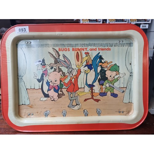 893 - A fantastic vintage Warner Bros 'Bugs Bunny and Friends' metal breakfast tray dating to 1979. With f... 