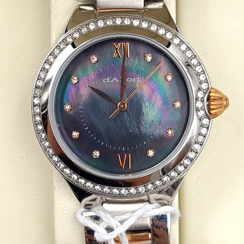 23 - A fabulous as new D'alton of Paris ladies wrist watch, featuring a very pretty iridescent face, gem ... 