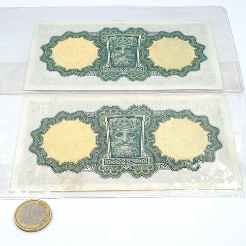 28 - Two Lady Lavery one pound Irish bank notes, both dated 16/03/1962. Presented in excellent, un-nibbed... 