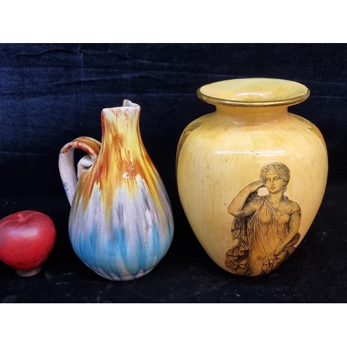 190 - Two Italian vases including an unusual example with découpage printed engravings of Classical sculpt... 