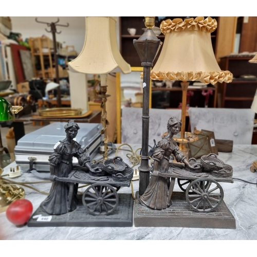 440 - Two heavy Molly Malone figures including one with an integrated lamp. Modelled and cast by Jeanne Ry... 