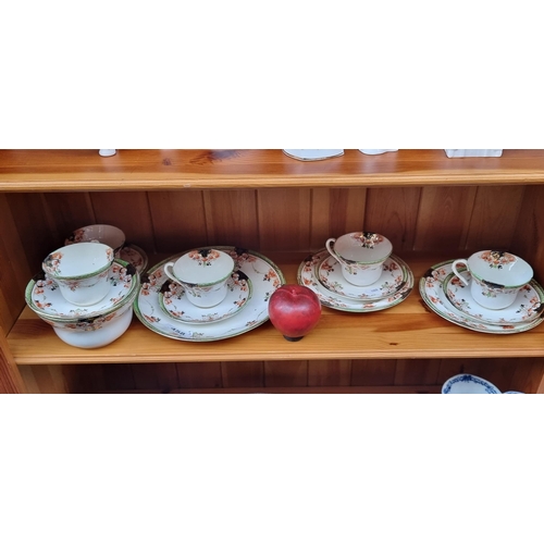 458 - Fourteen pieces of fine china by Duchess Fine Bone China. Including cups, saucers and a cake plate i... 