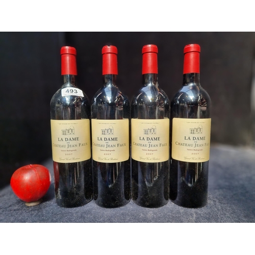 493 - Four sealed 75cl bottles of LA Dame De Chateau Jean Faux 2007. Currently retailing for €22.95 per bo... 