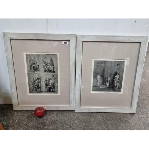 508 - Star Lot: An interesting pair of rare  limited edition (1/25 respectively) lithograph prints titled ... 