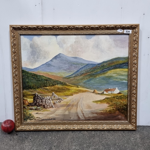 534 - Star Lot : An original vintage oil on canvas painting by Anthony Cantwell dating to 1985. Featuring ... 