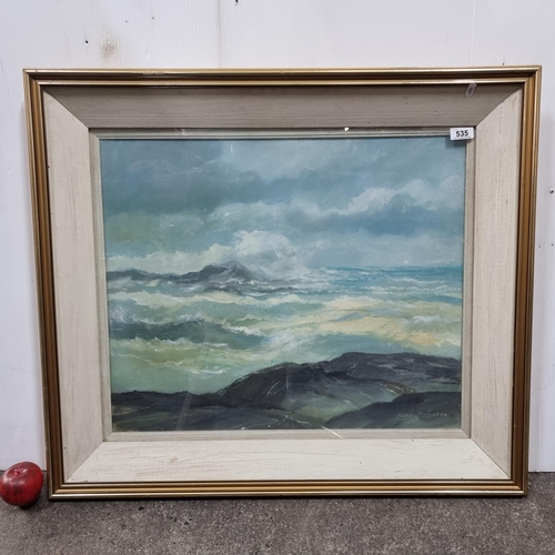 535 - Star Lot: A large original mixed media oil painting on canvas board by Irish artist Kieran McGoran (... 