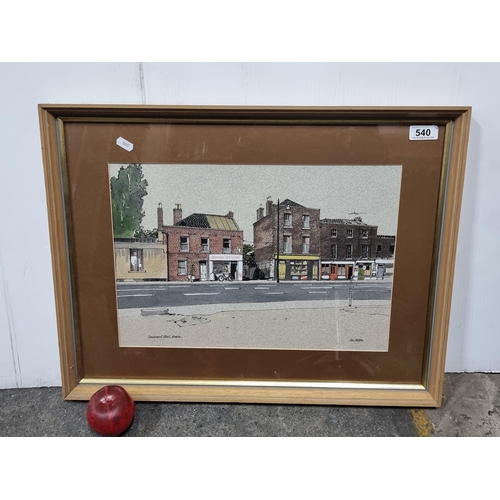 540 - Star lot : A delightful original vintage ink and watercolour on textured paper painting titled 