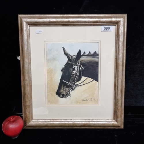 99 - An original watercolour on paper painting by the artist Geraldine Sheridan featuring a portrait of a... 