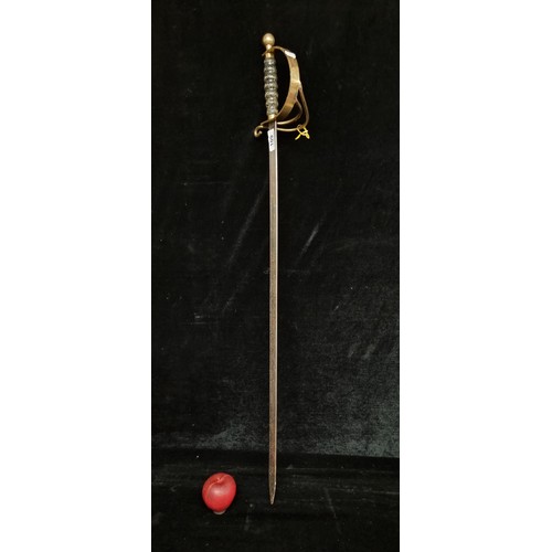 109 - A vintage display sword by ABC Birmingham England. Featuring a steel blade and brass basket hilt. Le... 