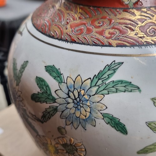 432 - A Large attractive antique  large Chinese porcelain vase with hand painted floral motifs.