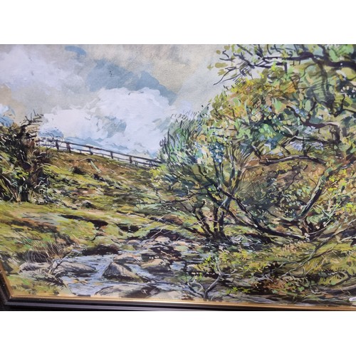 538 - Star Lot: A very large mixed media watercolour painting on paper by British artist Trevor Halliday (... 