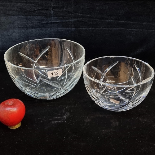 112 - Two gorgeous large John Rocha for Waterford Crystal bowls. Both in good condition with acid mark to ... 