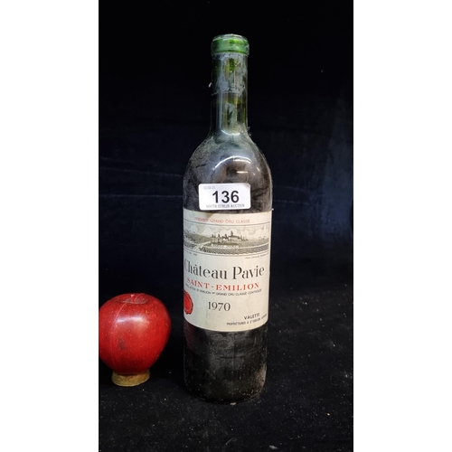 136 - A sealed 75cl bottle of Chateau Pavie Saint-Emilion 1970. Averaging €164 a bottle on wine-searcher.c... 