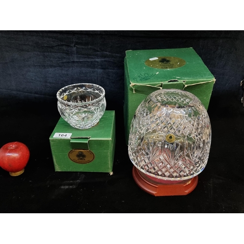 164 - Two Thomand Crystal bauble vases. Both old new stock in boxes. In great condition. Including one lar... 