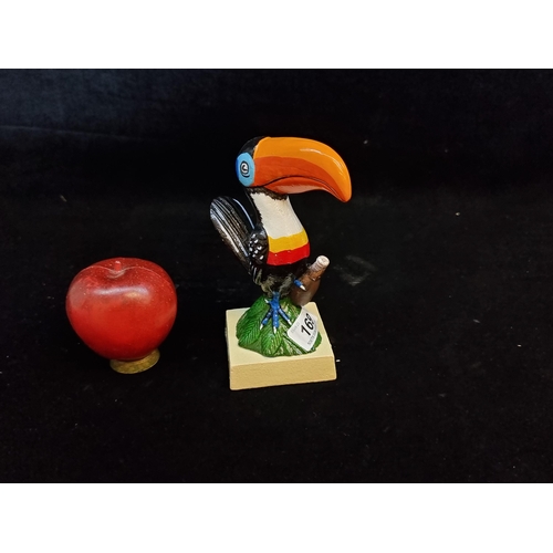 169 - A heavy cast metal advertising toucan figure for Guinness. Handpainted in a bright palette with clea... 