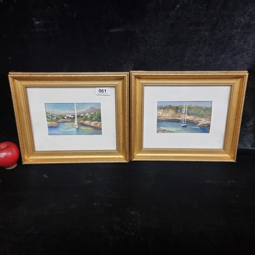 61 - A pair of original Jesus Molina pastel on paper paintings, one titled 