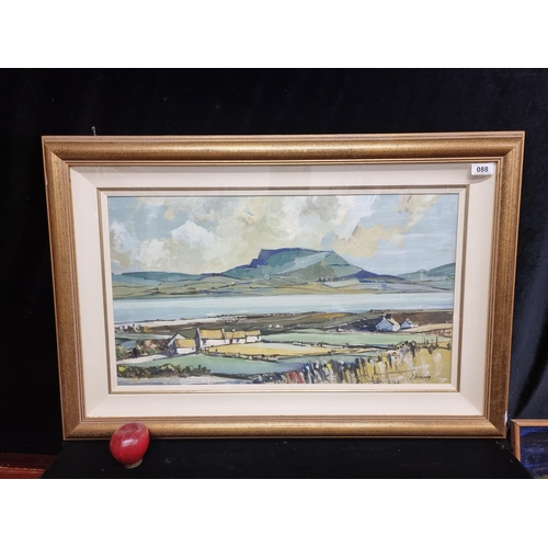 88 - Star Lot: A large original oil on board painting showing a sweeping West of Ireland landscape, possi... 