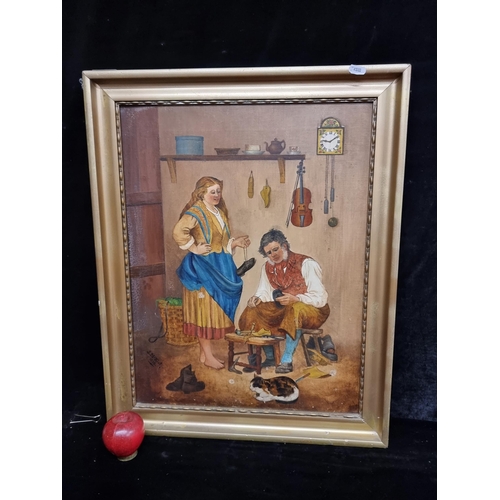 97 - An antique oil on canvas painting by the artist J. McKinty  dating to 1893 after the original by L.G... 