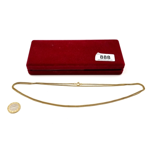 888 - Star Lot: A finely crafted wrap around long double length 9 carat gold chain necklace. Length: 110cm... 