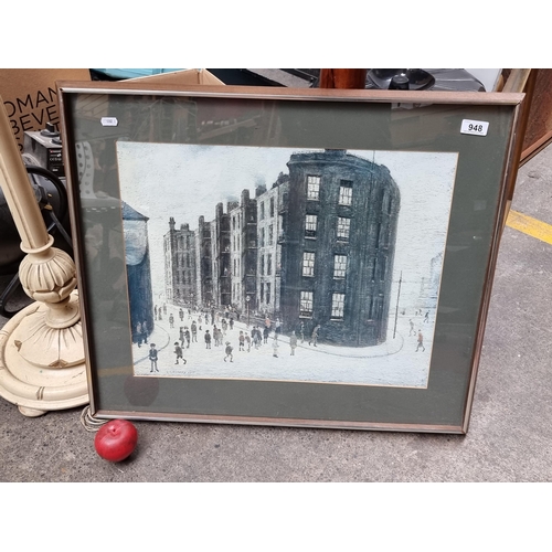 948 - A large high quality print of a painting originally by the artist L.S. Lowry titled 