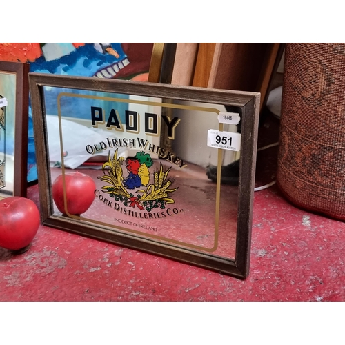 951 - An original advertising mirror for Paddy Old Irish Whiskey. Featuring the iconic map of Ireland with... 