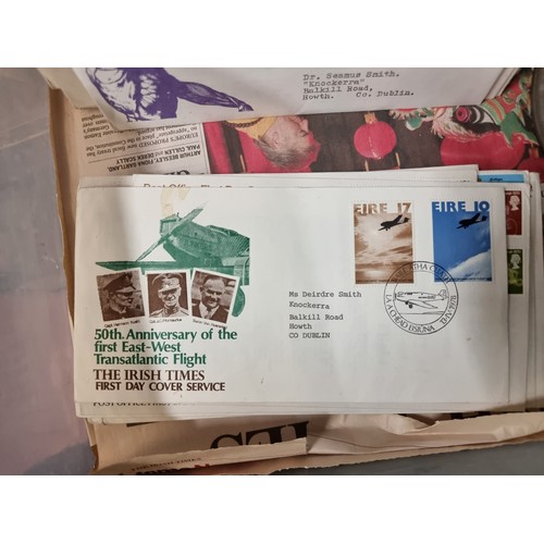 246 - A box containing approx. 75 first day covers with Irish and English examples. Along with a film cani... 