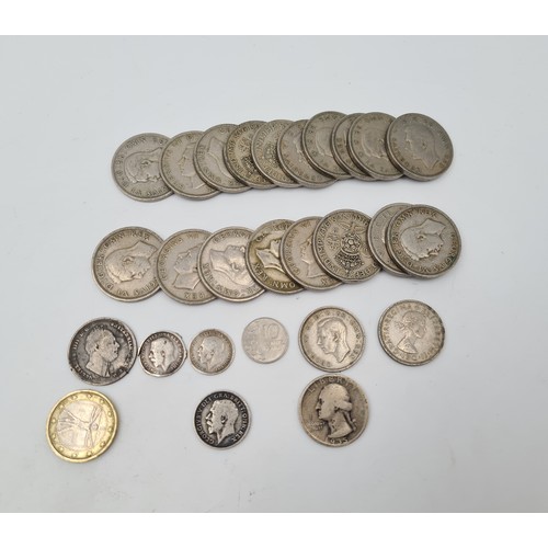 6 - A collection of 18 1947 dated two shilling pieces, together with two one shilling pieces and a colle... 
