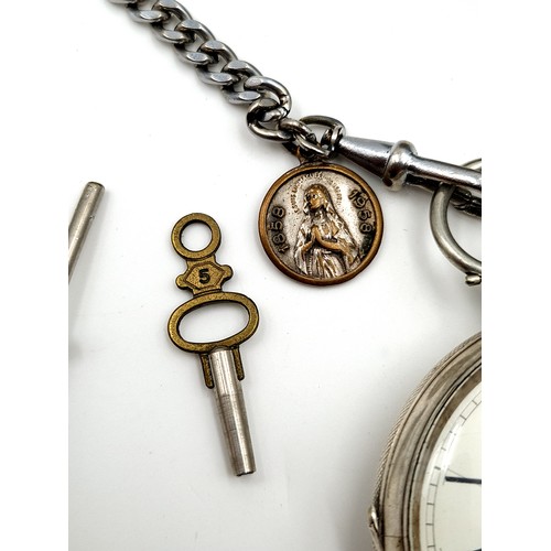 889 - Star lot : A fine example of an antique sterling silver cased pocket watch. Hallmarked London, circa... 