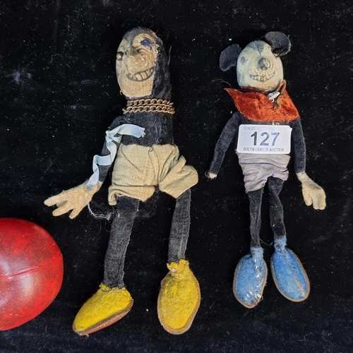 127 - Star Lot : Two vintage 1930's Mickey Mouse dolls produced by the Dean's Rag Book Co. in London. Thes... 