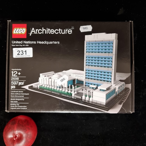 231 - A Lego building block 'United Nations Headquarters' set with original box and instructions. complete... 