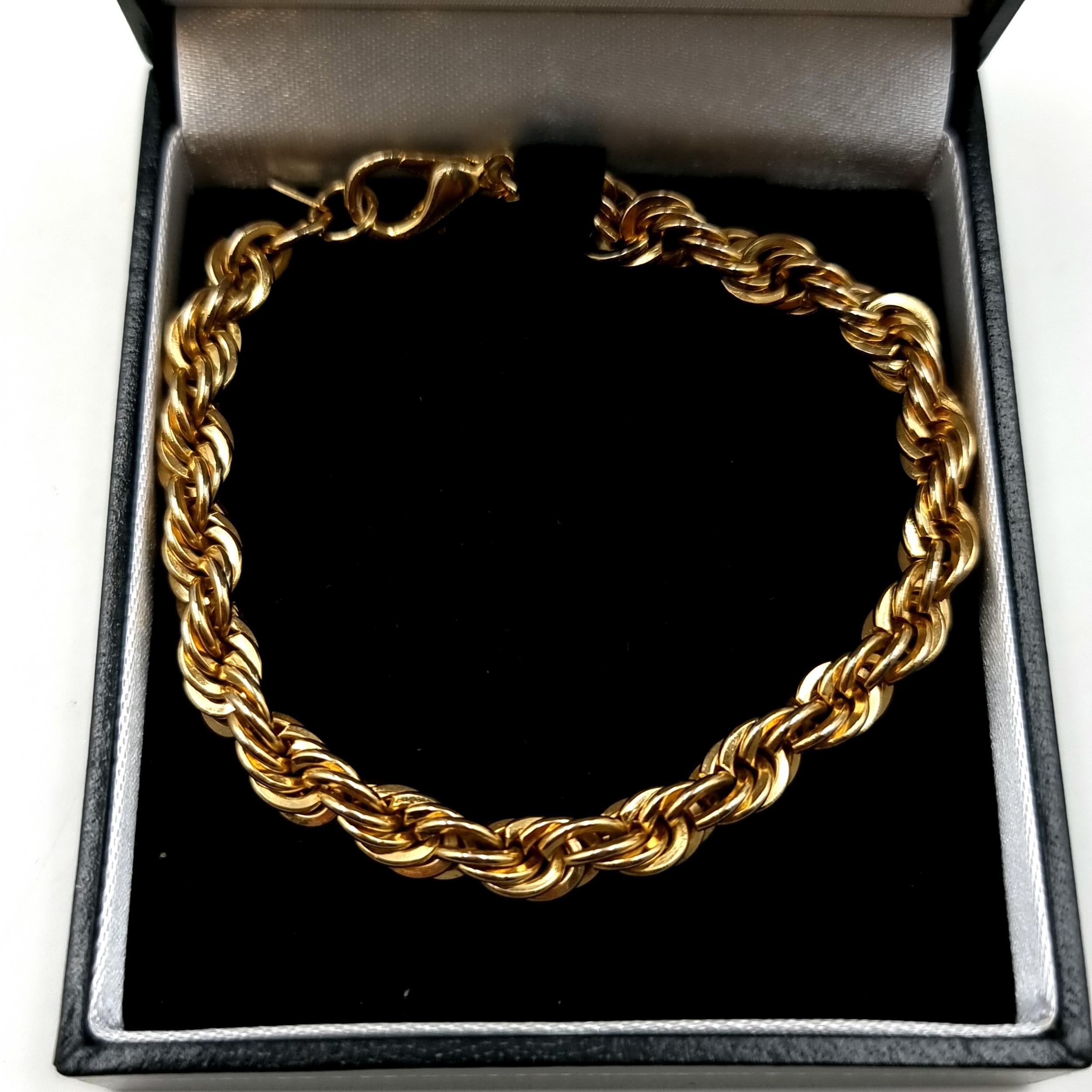 Star Lot : A good quality 9 carat gold plated rope twist bracelet