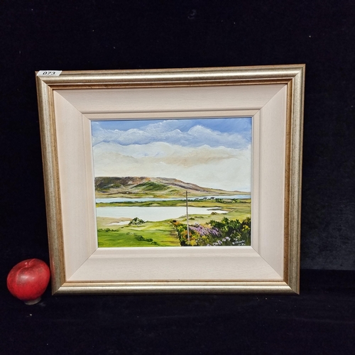 73 - An original Maura O'Rourke oil on canvas painting featuring a sweeping coastal landscape scene rende... 