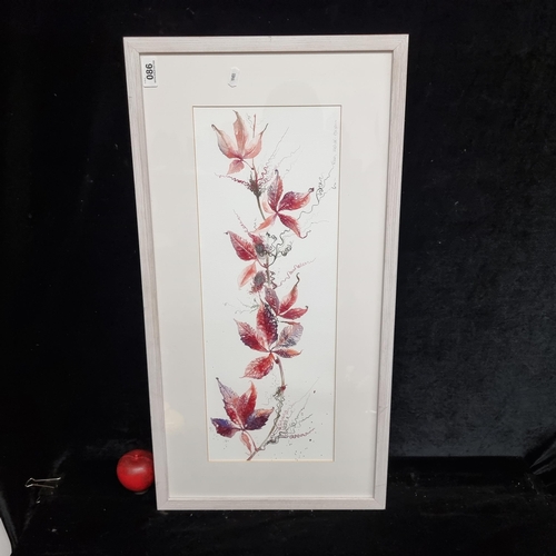 86 - Star Lot : An original Tricia Maher-Hogan watercolour on paper painting featuring a botanical study ... 