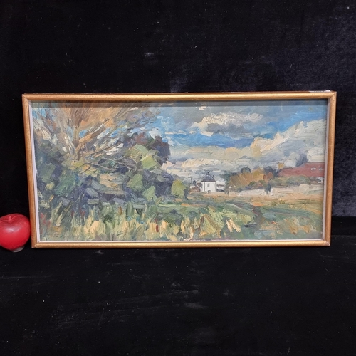 97 - Star Lot: A Norman Teeling original oil on board painting. Titled 'Red Rock. Howth, Dublin.' Teeling... 