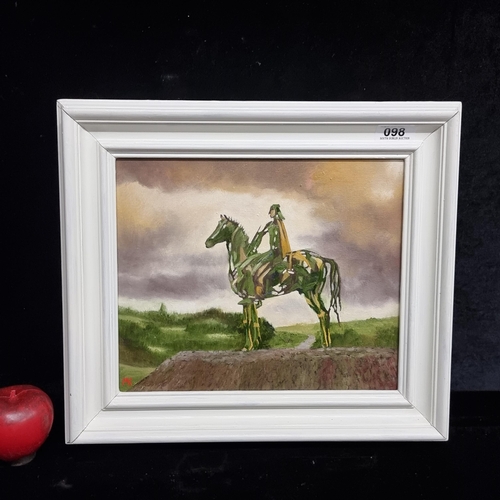 98 - A Margaret Kennedy original oil on board painting. Features the iconic Gaelic Chieftain metal sculpt... 