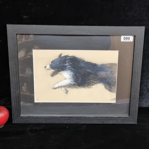 99 - A Margaret Kennedy original acrylic and pastel on paper painting. Features a wonderful Collie at ful... 