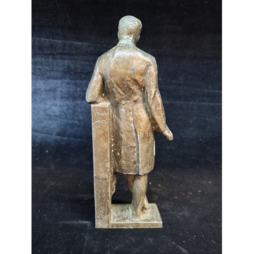 121 - Star lot : A wonderful Roger Casement bronzed metal figure of the revolutionary leader wearing frock... 