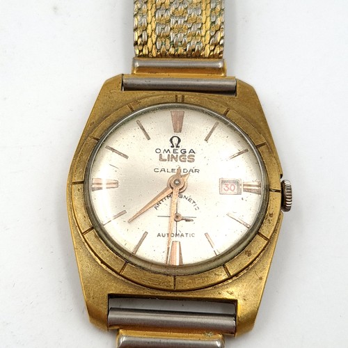 49 - A very stylish gentleman's vintage 35mm 1960's Lings 21 Prix gold toned wrist watch, set with a whit... 