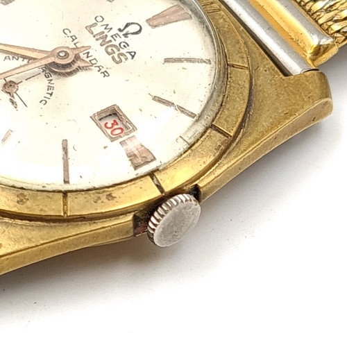 49 - A very stylish gentleman's vintage 35mm 1960's Lings 21 Prix gold toned wrist watch, set with a whit... 