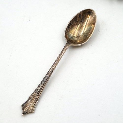 60 - A brilliant set of twelve sterling silver Victorian teaspoons, which also features a pair of sugar t... 