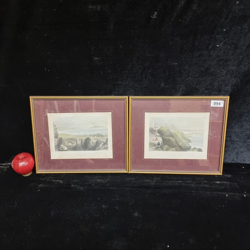 94 - A pair of vintage hand coloured lithographs titled 