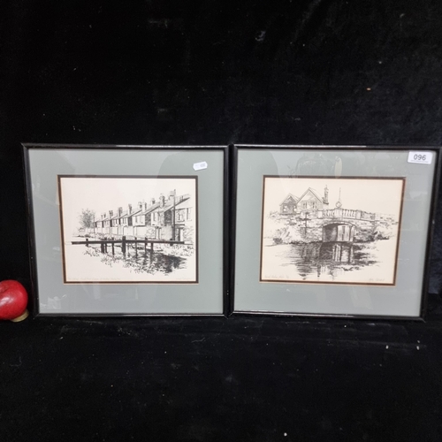 96 - A pair of vintage original Mary Corcoran pen and ink sketches dating to 1984. Incudes 