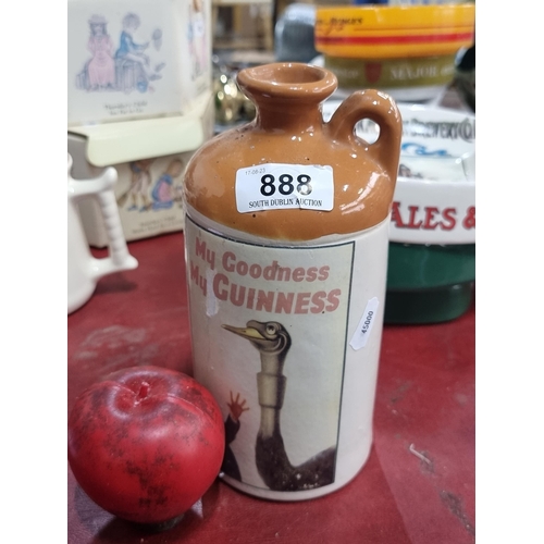 888 - A vintage original stoneware flagon advertising Guinness.