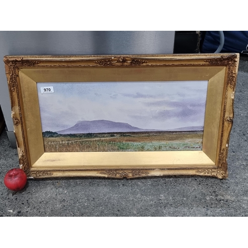 970 - A handsome print of a Percy French painting held in an elaborately molded vintage gilt frame.