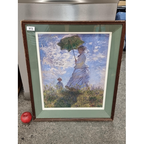 972 - A large print of a painting originally by Claude Monet titled 